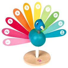 Janod 認知學習 孔雀數數樂 2-6歲 雙面設計, 1組, Multiple colors