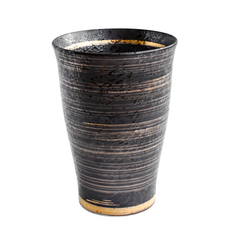 佐和陶瓷 千筋手握杯 日本製 350ml 金彩 陶瓷茶杯, 1個