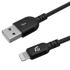 ADAM elements 亞果元素 PeAk III 300B USB-A 對 Lightning 連接線 300cm 快速充電 尼龍纖維, 黑色, 1個