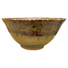 新食器 美濃燒古道麵碗 日本製 咖啡綠, 1個