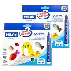 MILAN 兒童超水洗彩色筆, ML035MAXWA12, 2盒