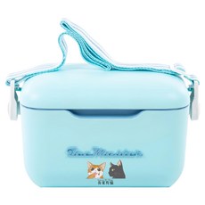 A&R 吾家有貓之馬卡色系戶外手提/肩背保溫保冷箱, 藍色, 13L