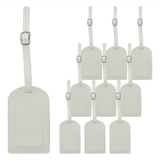 簡約皮革行李吊牌 10個, 米白色, 4 x 26cm