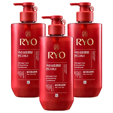 RYO 呂 韓方頭皮瞬效修護潤髮乳, 損傷護理&滋養護髮素, 花草香, 480ml, 3瓶