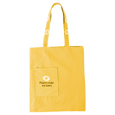 E.City 太陽花雙面環保購物收納提袋 黃色 41x36cm 提把27cm