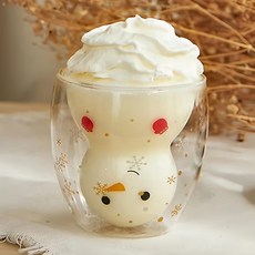 好物良品 聖誕雙層耐熱杯, 雪人, 1個