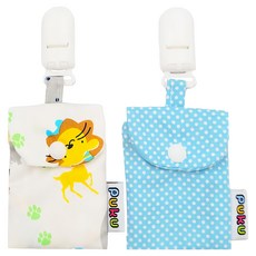 PUKU 藍色企鵝 平安符保護袋 福氣滿點 安全夾 2入