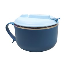 omax 304不銹鋼大容量泡麵碗 1200ml 食品級304不銹鋼內膽 矽膠圈密封, 顏色隨機, 2個