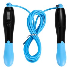 精算卡路里二合一計數跳繩 智能計數 防滑手柄, 黑藍色, 手柄8 x 3.5cm 繩長300cm, 1個