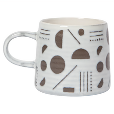 danica STUDIO 石陶馬克杯，355ml，幾何圖案, 點線圓,, 1個