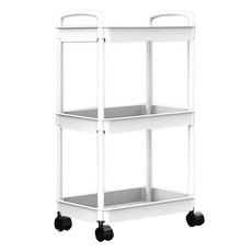 推車置物架置物手推車 Set 三層, 白色, PP材質, 1個