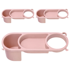 2合1壁掛吹風機置物架 ABS材質 26.5x9.5x8.5cm, 3個, 北歐粉