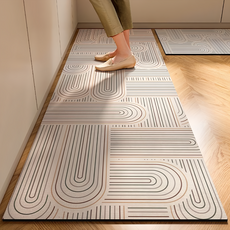 日式條紋廚房珪藻泥吸水地墊, 40 x 120cm, 流光之境, 1個