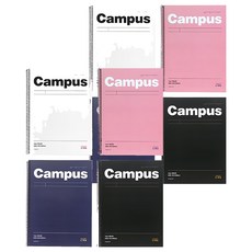 PINKFOOT Campus線圈筆記本四件組 7mm橫線 尺寸190x260mm, 粉色 + 藏青色 + 白色 + 黑色, 2組