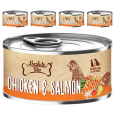 Absolute Bites AB饗食無穀低敏罐, 雞肉 + 鮭魚, 80g, 5罐