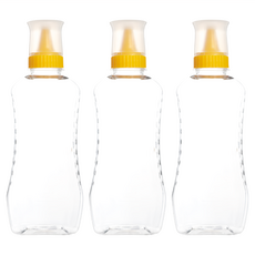 Glassdomae 高級蜂蜜擠壓瓶 PET 塑料, 600ml, 3瓶