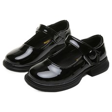 Lulushu 女童款單扣瑪莉珍皮鞋