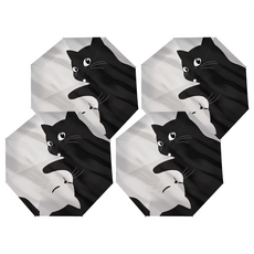 Well Life 悅生活 GoTrip微旅行 防曬遮雨晴雨傘 Set 4支 三折自動款/五折手動款, 黑白貓