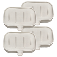 懶角落 帶導水皂盒 Set 4個 ABS材質, 白色