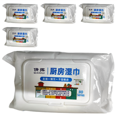 倩挥 廚房去油汙濕紙巾 80抽 去油除汙不留痕跡, 1組
