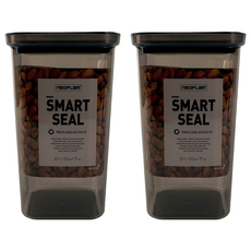 NEOFLAM SMART SEAL聰明封抗菌遮光儲物罐 方形, 2.1L, 2個