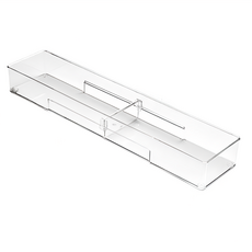 可調節分隔收納盒 46x10x5.3cm, 透明, 1個, 46 x 10 x 5.3cm