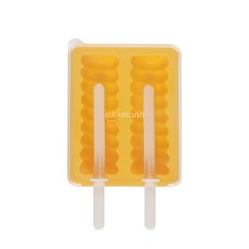 sillymann 矽膠冰棒分裝盒 螺旋造型 170毫升 85毫升x2, 檸檬黃色, 1盒