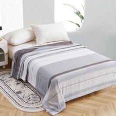 J-bedtime 床寢時光 台灣製天絲萊賽爾石墨烯涼被, 1入, 慕尼條紋
