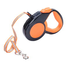 DIIL 反光自動牽引繩 L號 8米/適用30kg以下寵物, 橙色, 1個