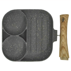 收納王妃 雙孔條紋煎蛋鍋 34.4 x 18.8cm, 1個