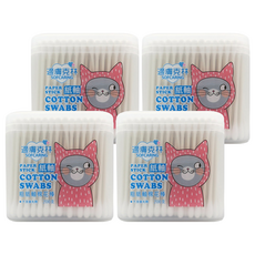 適膚克林 粗紙軸棉棒 Set 200支, 4盒