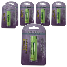 松下 可充式鋰電池 18650 凸頭 3300mAh, 1個裝, 6個