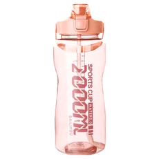 彈跳吸管水壺 太空杯-08 運動水壺 大容量設計 密封圈不漏水 提把設計, 淺粉, 2L, 1個