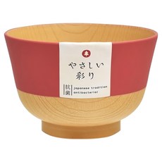 木紋抗菌輕便湯碗 日本製, 紅色, 1個