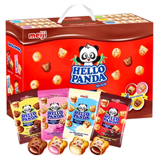 HELLO PANDA 明治貓熊夾心餅乾Assortment 巧克力&草莓&牛奶&雙層巧克力口味, 1.26kg, 1盒