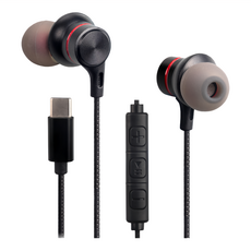 INTOPIC 廣鼎 Type-C偏斜式耳機麥克風, 鋁合金機身材質, 附贈高質感收納袋, JAZZ-C116, 黑色