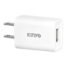 Kinyo 豆腐頭單孔USB充電器 58 x 21 x 31mm CUH-19 22g, 白色, 1個