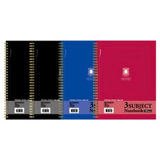 OXFORD 3孔線圈120頁左翻Letter筆記本,4本,顏色隨機