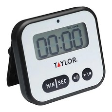 美國 TAYLOR 響亮磁吸電子計時器, 大螢幕好查看, 閃爍紅燈提示, 可調整鬧鈴聲大小或靜音, 可磁吸於烤箱或冰箱、可立於桌面, 1個, KCA386