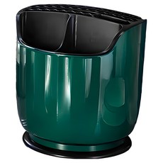 E.City 大容量刀筷餐具旋轉收納盒架, 1個, 綠色