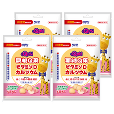 RISAL 小兒利撒爾 Quti無糖Q菓 水蜜桃, 添加鈣+D 營養機能零食, 37.5g, 4袋