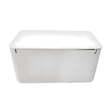 加大密封口罩紙巾收納盒, 翻蓋設計 防塵, 大開口設計 取用方便, 矽膠密封條, 極簡白 21x12x10cm, 1個