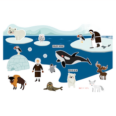 FLOWER MONACO 益智靜電貼 動物 5個場景和超過150個貼紙 可重複使用