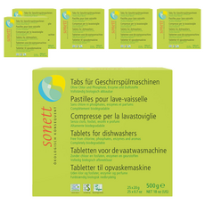 Sonett 律動 洗碗機專用環保洗碗錠 Set 25個, 不含氯、磷酸鹽、酵素和香料, 完全可生物降解, 500g, 6盒