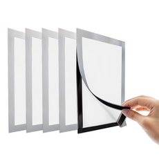 애드라벨 부착형 무타공 자석 게시판 꽂이판 알림판 안내판 5개 묶음