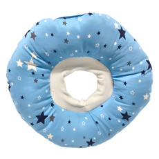 寵物防咬舔頭套圈 藍色 術後防抓/咬 美容修剪 清洗清潔 大小可調 透氣舒適, M, 1個