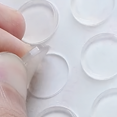 防撞粒 50個 矽膠材質 半球型/圓扁型, 15 x 2mm, 1組