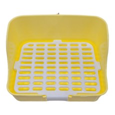 Carno 卡諾 方型兔便盆 加大, 黃色, 底部傾斜設計, 28*22*16cm, PP材質, 1個