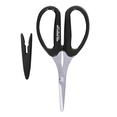 CANARY 長谷川刃物 超硬剪刀大力士 短刃 附蓋 高級不鏽鋼 日本製, 黑色, 1個