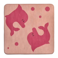 收納王妃 珪藻土杯墊 方 6個, 海豚粉, 1組